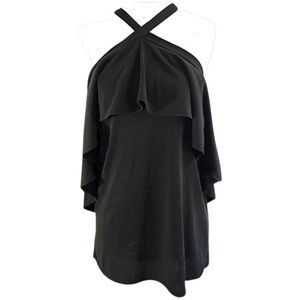 GREEN ENVELOPE Ruffled Halter Top